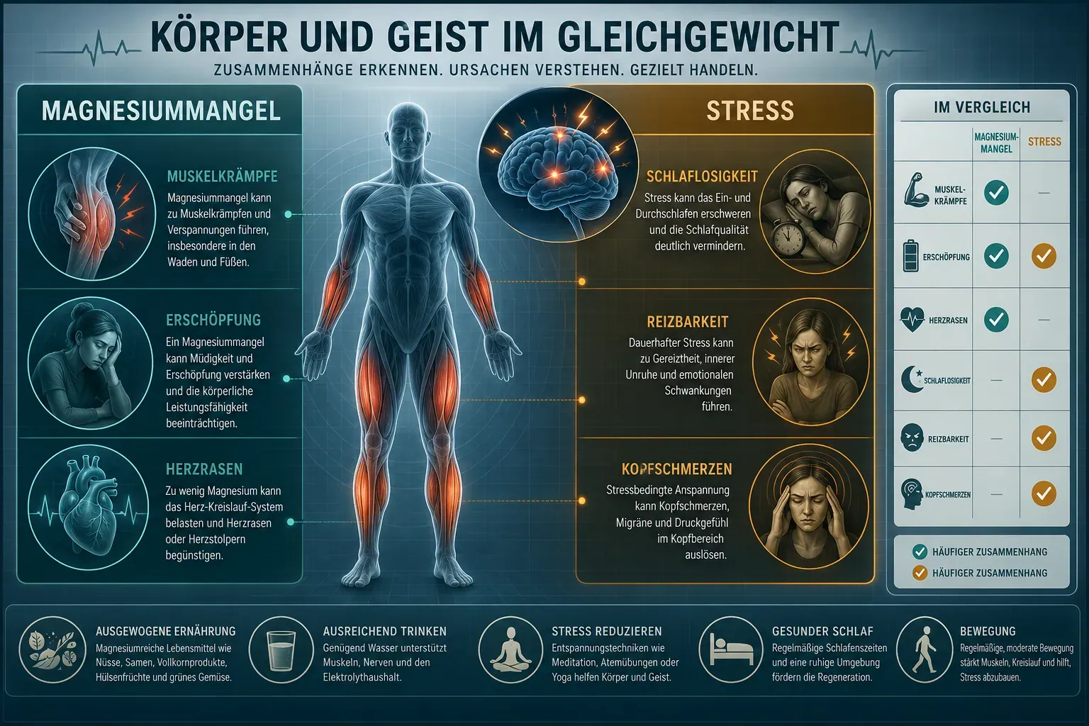 Wie unterscheidet sich Stress von Magnesiummangel? So unterscheiden Sie die Symptome