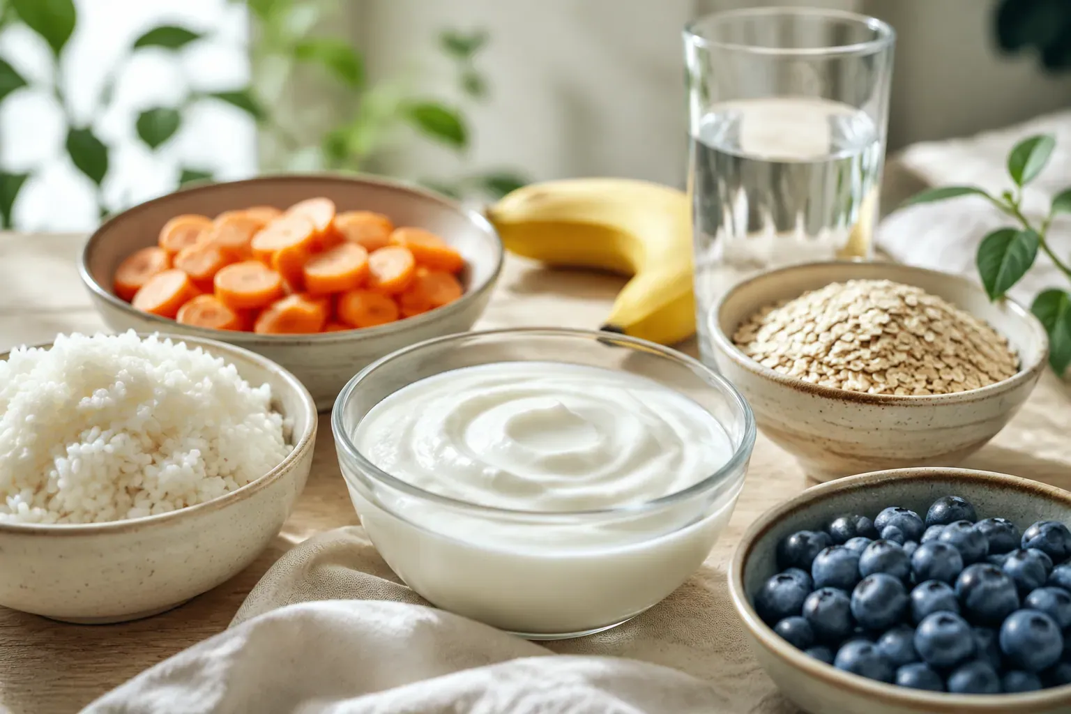 Professional () hero image for a German health article about irritable bowel syndrome and nutrition. A beautifully arranged